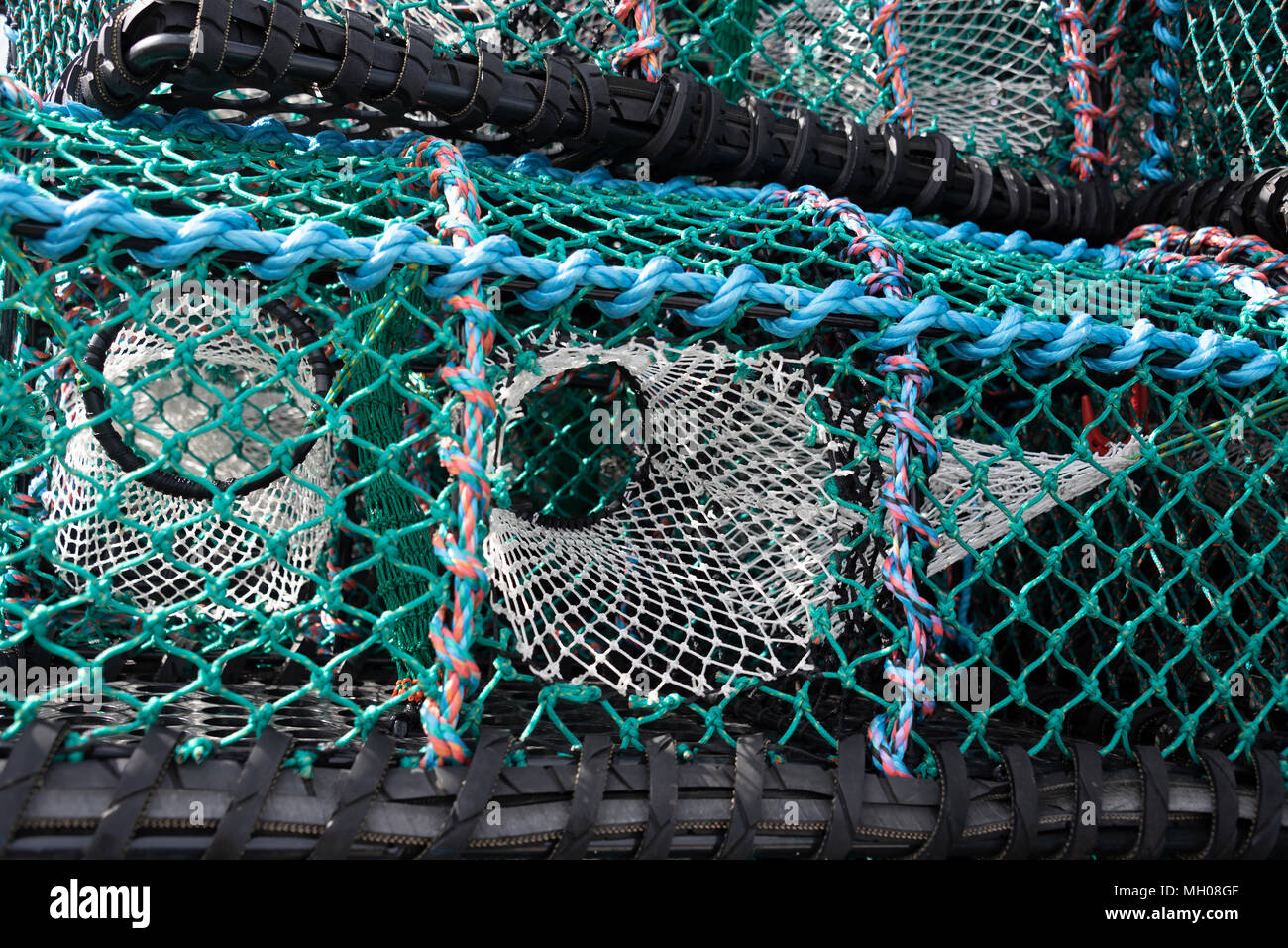 Lobster pots, Holy Island, Northumberland, UK. Stock Photo