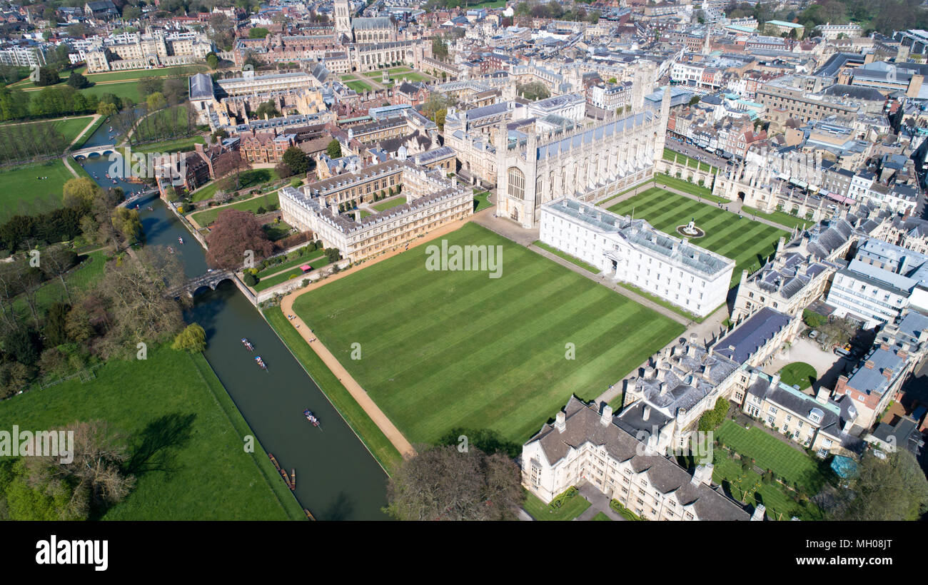 Aerial picture of The Backs and Cambridge University Stock Photo - Alamy
