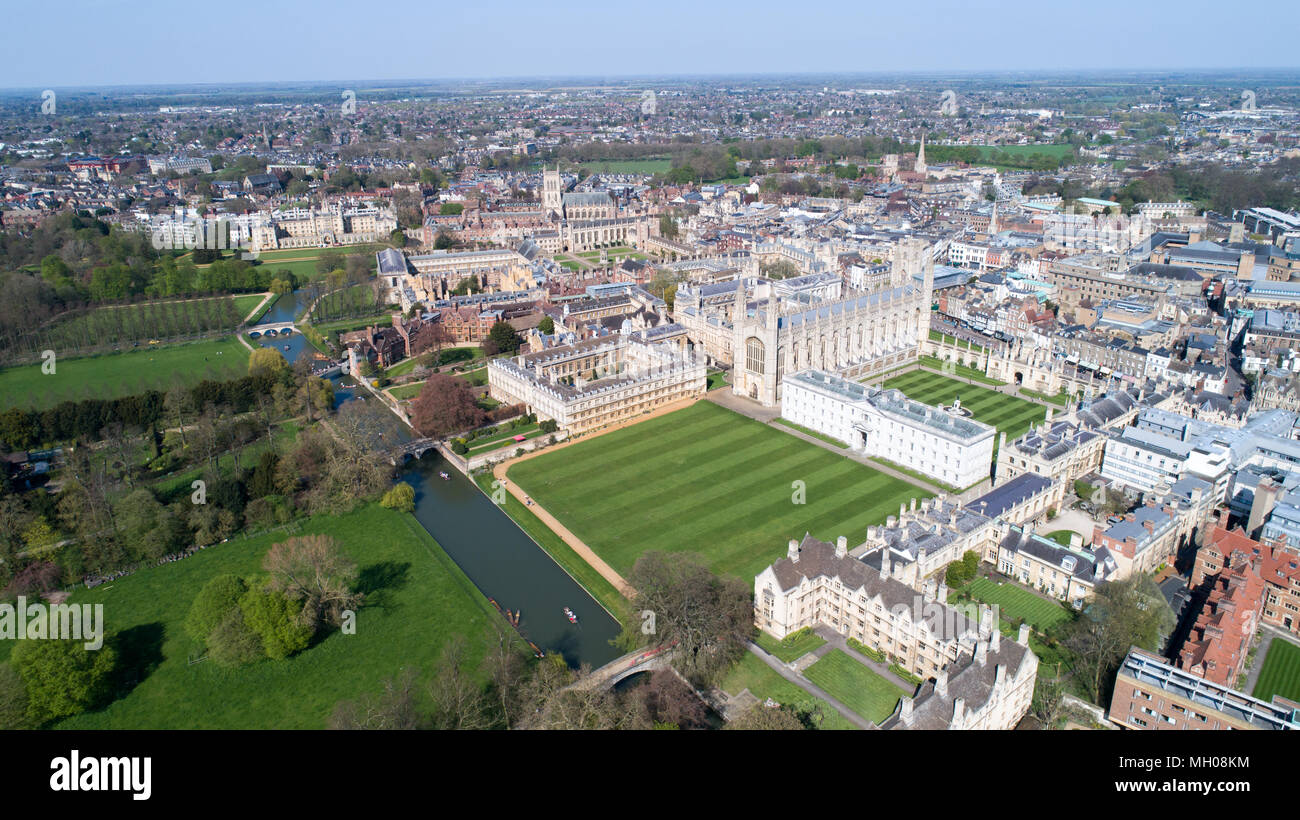 Aerial picture of The Backs and Cambridge University Stock Photo - Alamy