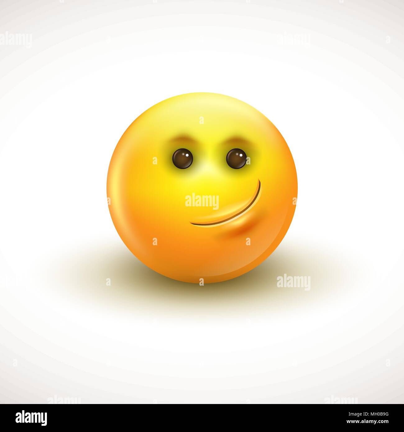 Cute smiling emoticon, emoji, smiley - vector illustration Stock Vector