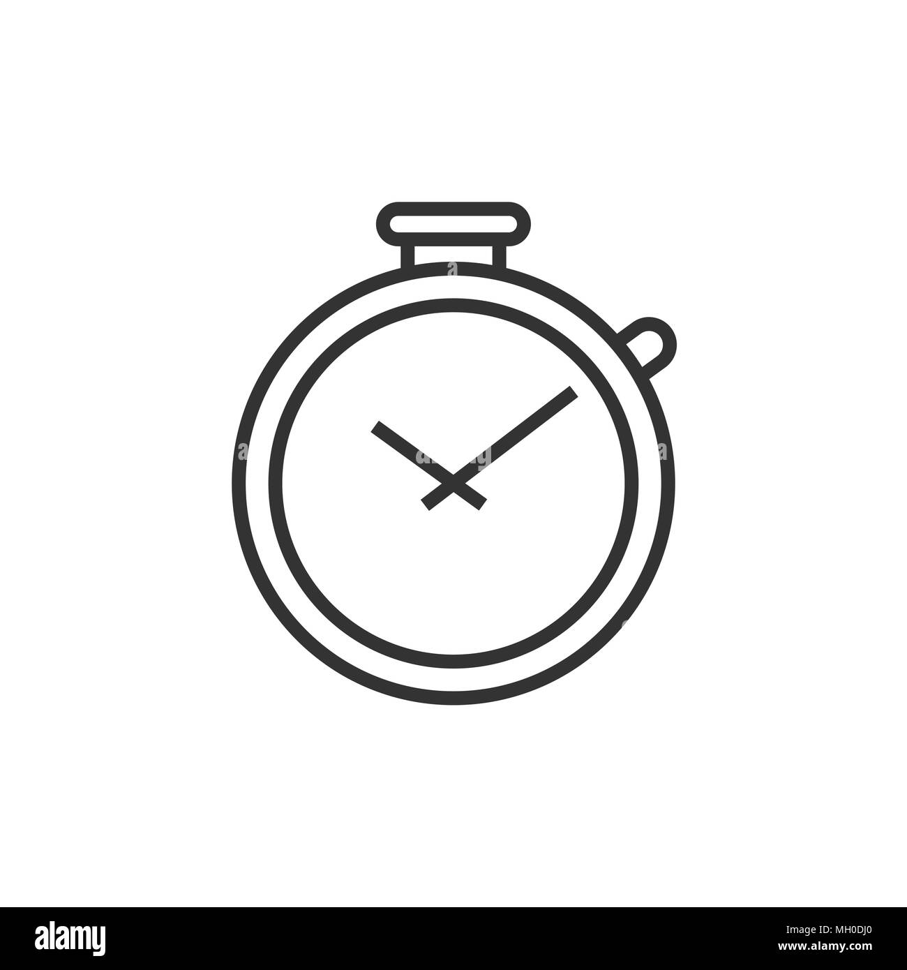 Clock timer icon in flat style. Time alarm illustration on white ...