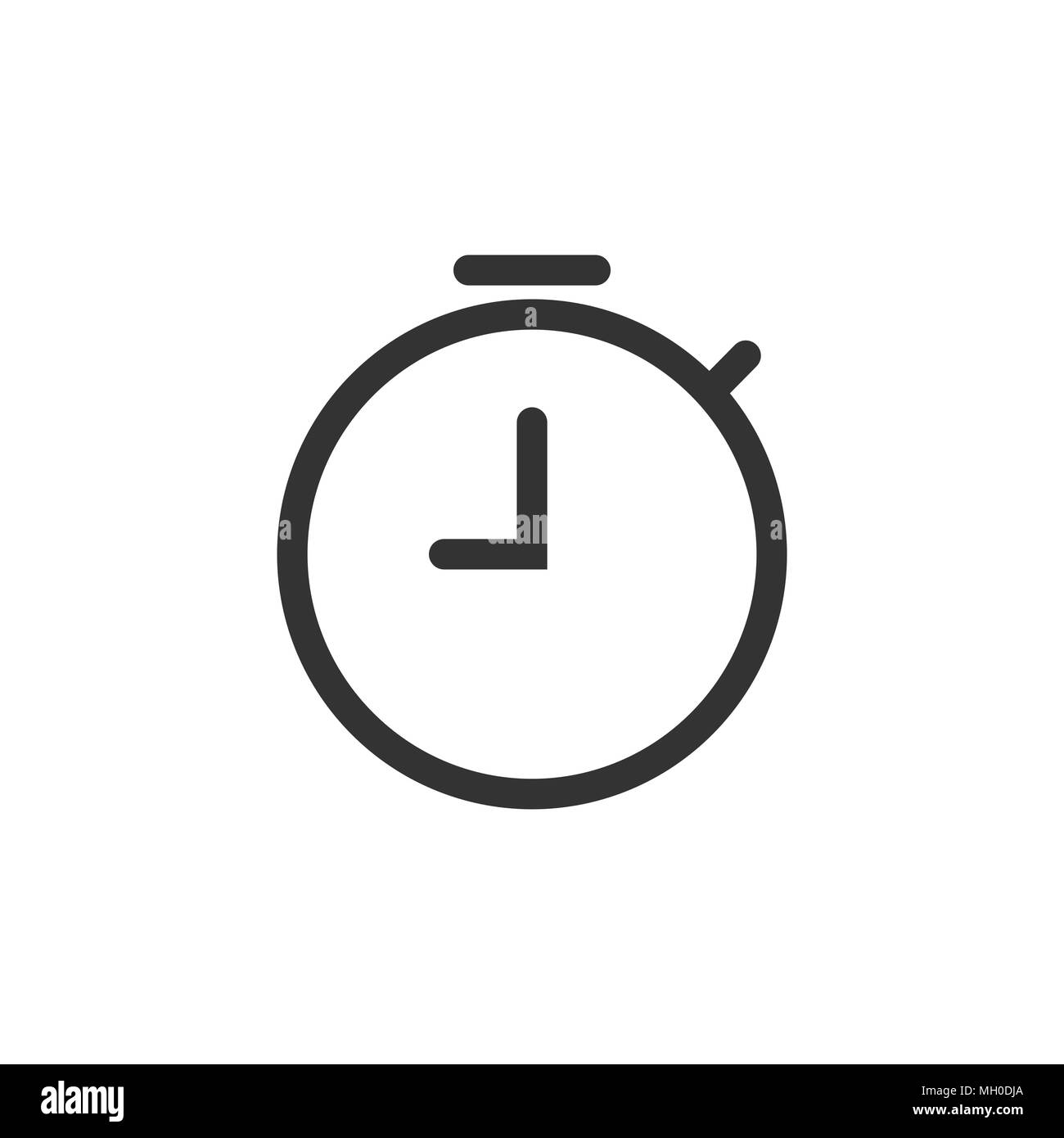 Clock timer icon in flat style. Time alarm illustration on white ...