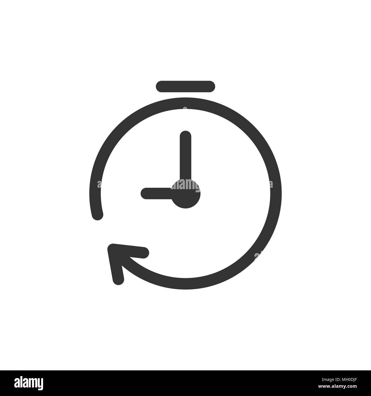 Clock timer icon in flat style. Time alarm illustration on white ...