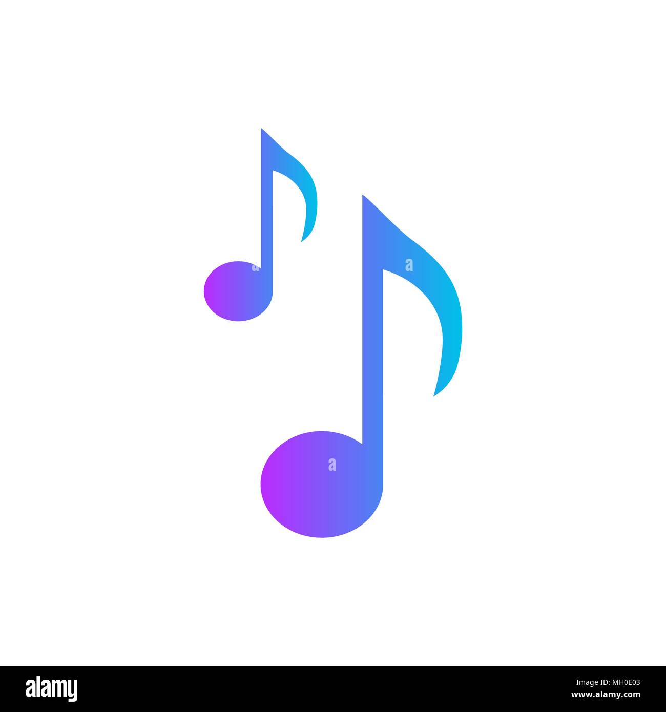 Music note icon in flat style. Sound media illustration on white