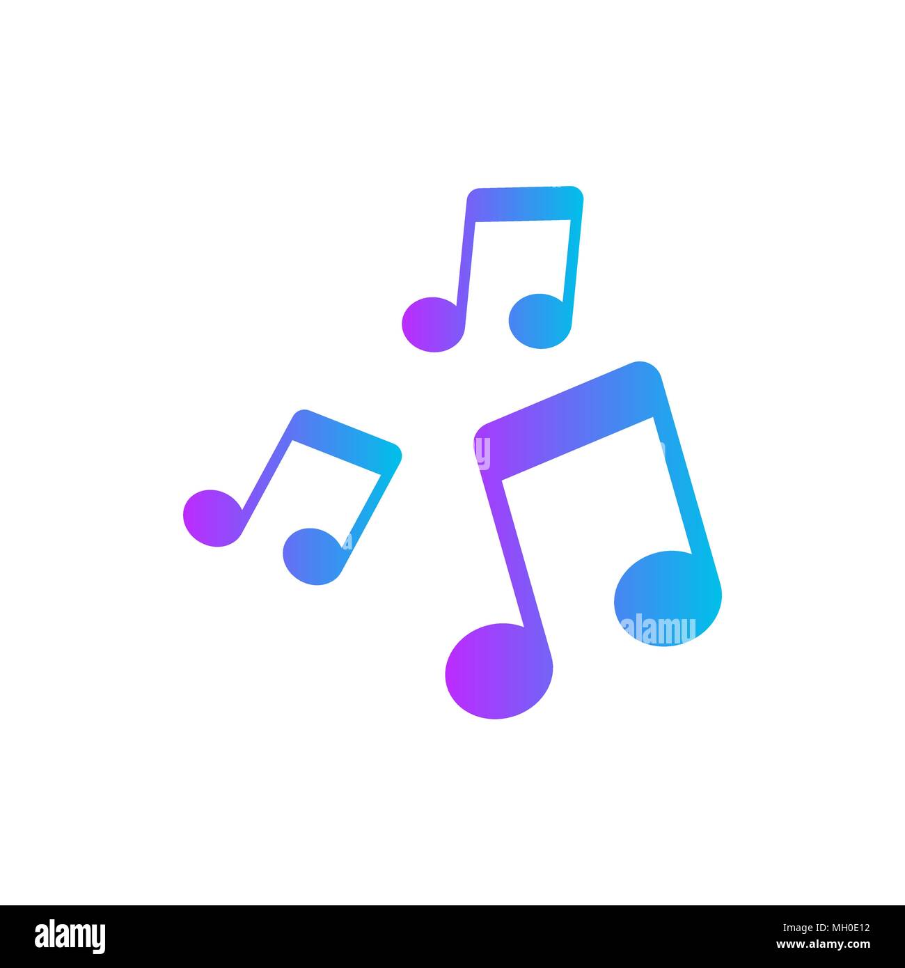 Music note icon in flat style. Sound media illustration on white