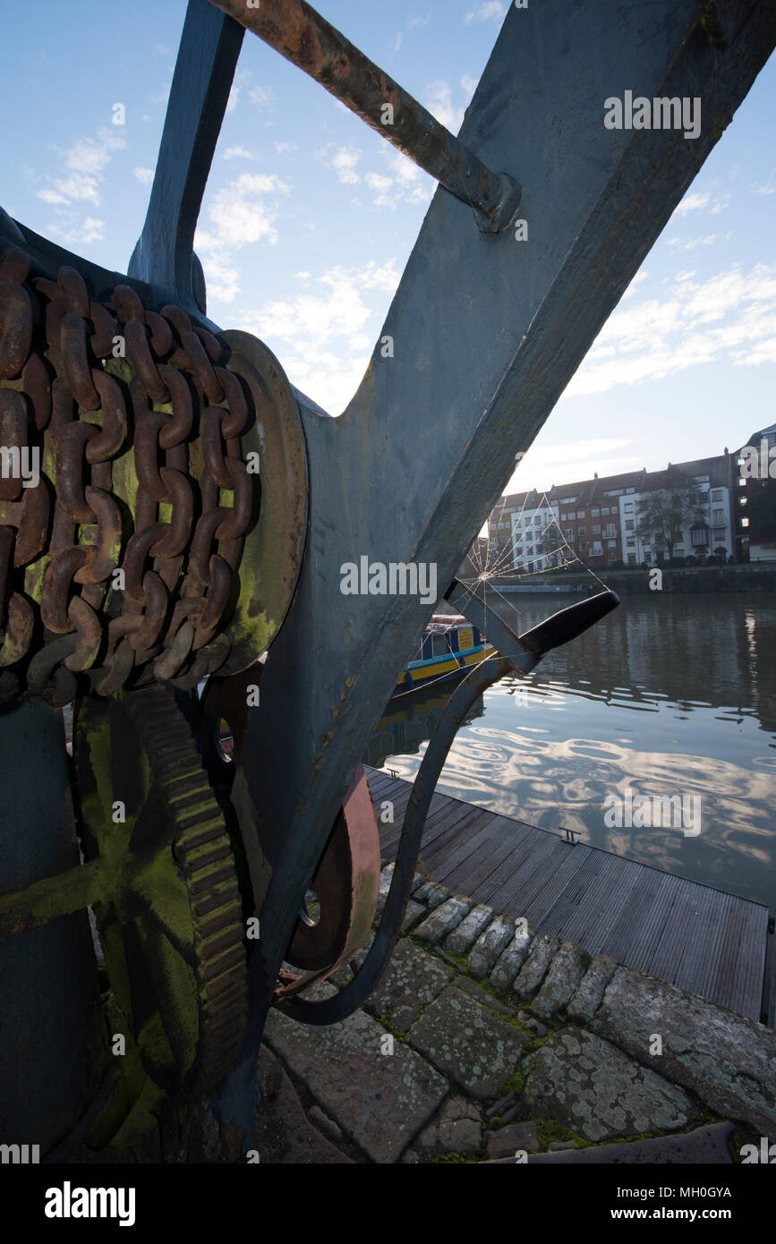 Rusty crane - Bristol Docks Stock Photo