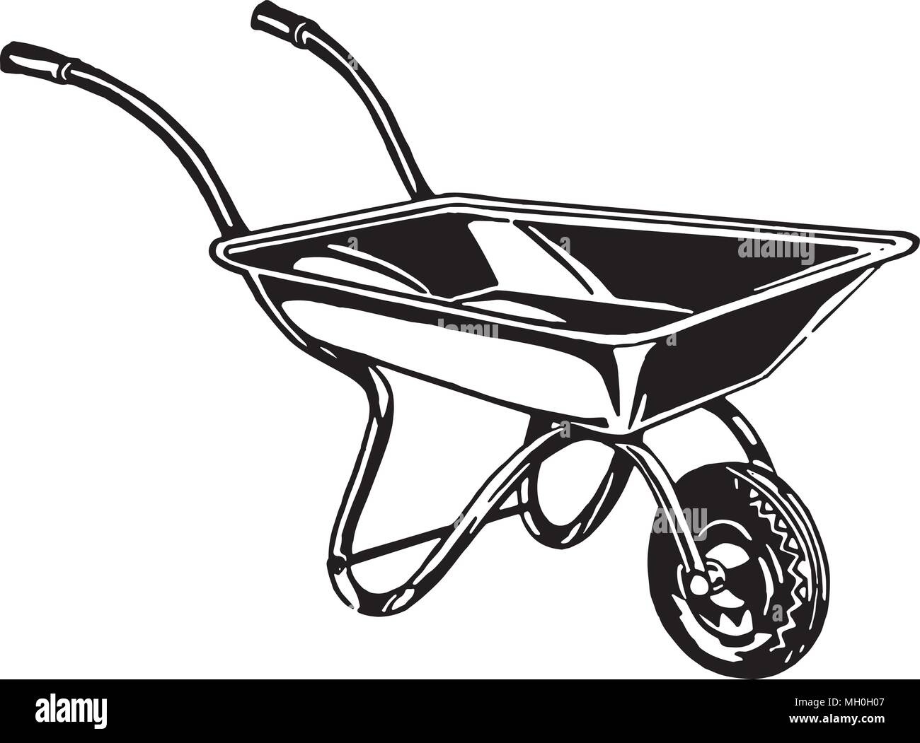 Wheelbarrow Retro Clipart Illustration Stock Vector Image & Art Alamy