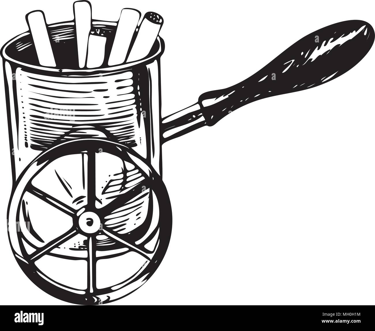 Wheeled Cigarette Holder - Retro Clipart Illustration Stock Vector