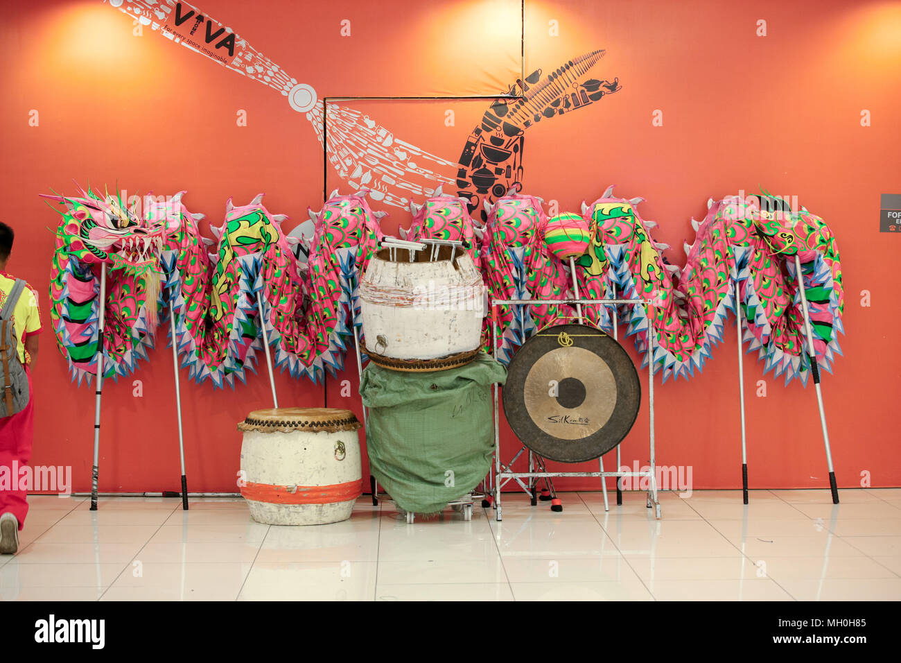 Dragon dance set and instruments at VIVA HOME shopping mall in