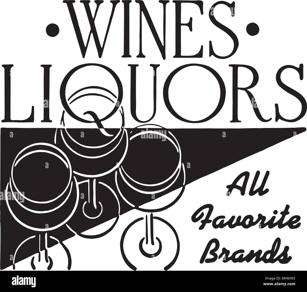 Wines Liquors Retro Ad Art Banner Stock Vector Image & Art Alamy