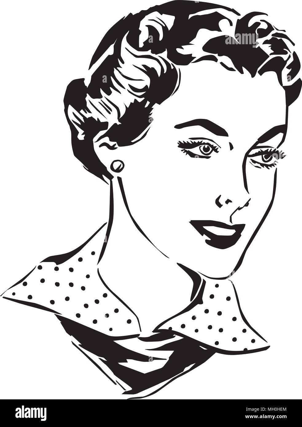 Woman - Retro Clipart Illustration Stock Vector