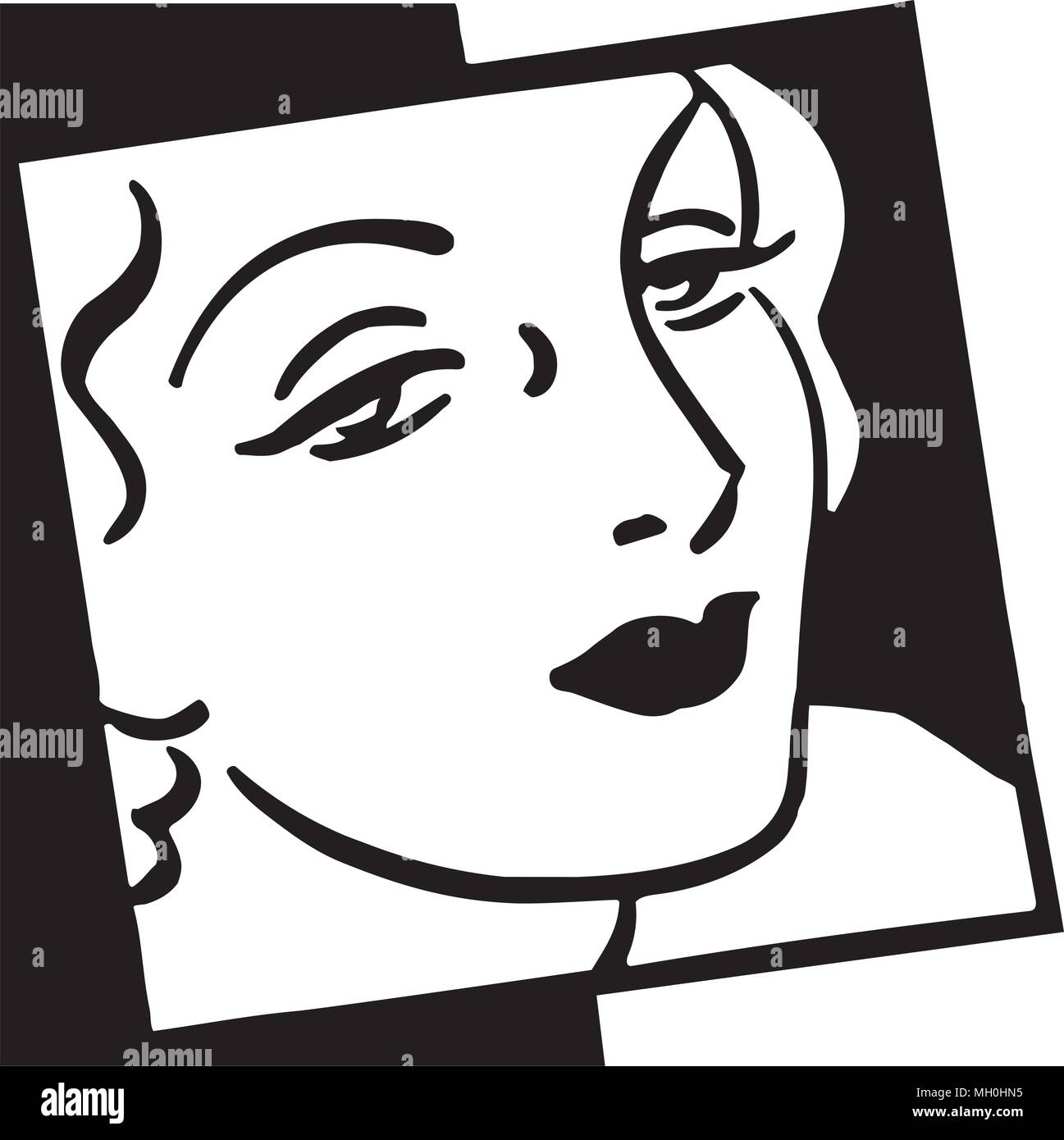 Woman In Vogue - Retro Ad Art Banner Stock Vector