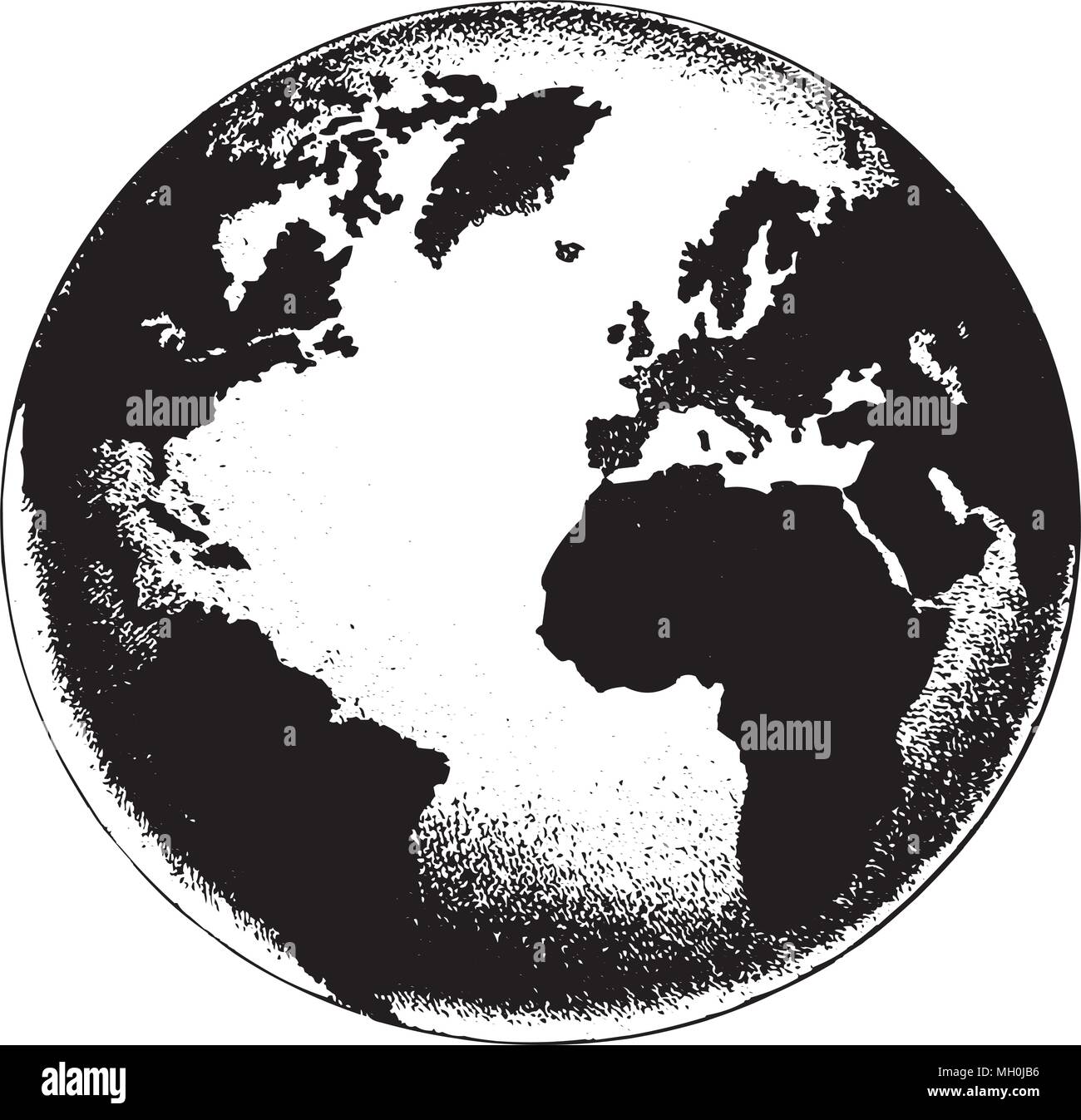 World Globe - Retro Ad Art Illustration Stock Vector