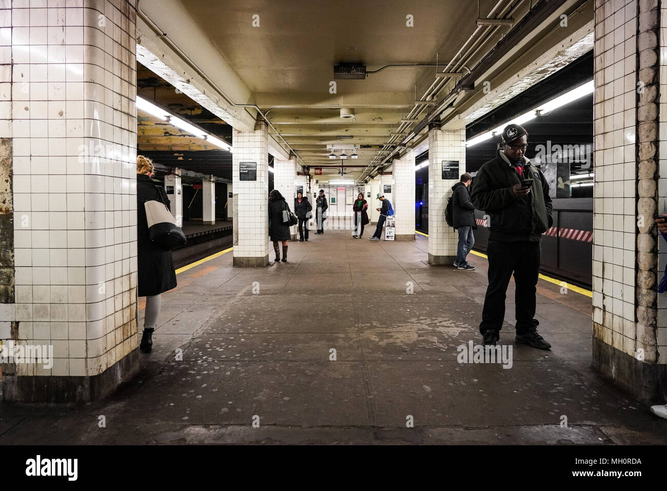 A general view of the New York City subway in the United States. From a series of travel photos in the United States. Photo date: Friday, April 6, 201 Stock Photo