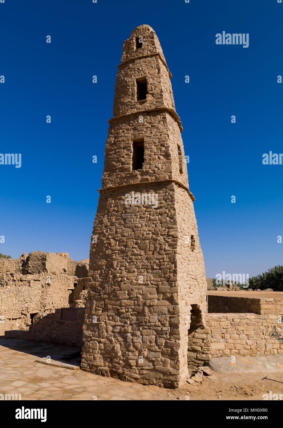 Omar ibn al-khattab mosque minaret, Al-Jawf Province, Dumat Al-Jandal, Saudi Arabia Stock Photo