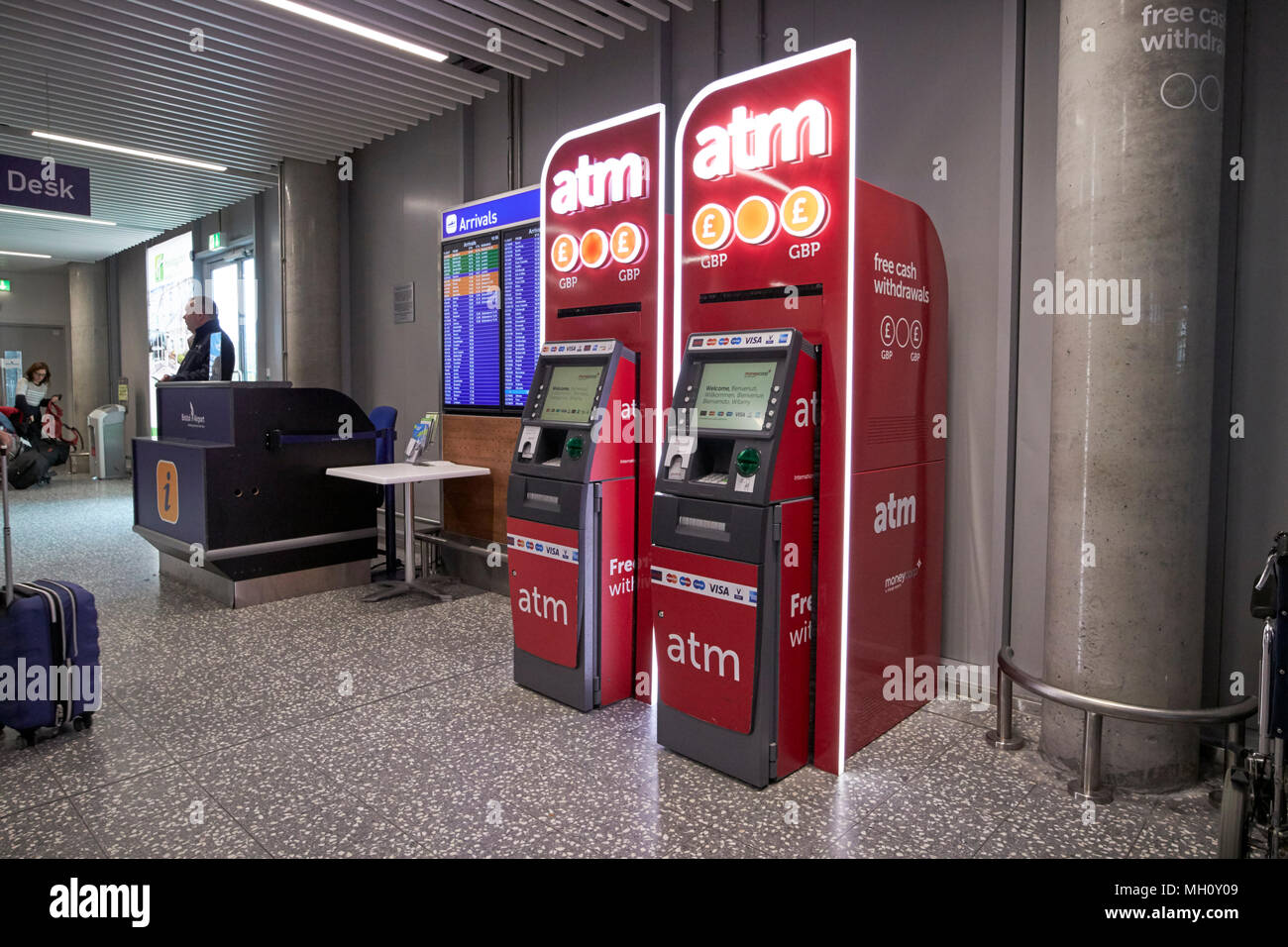 private atm cash machines at bristol airport england uk Stock Photo