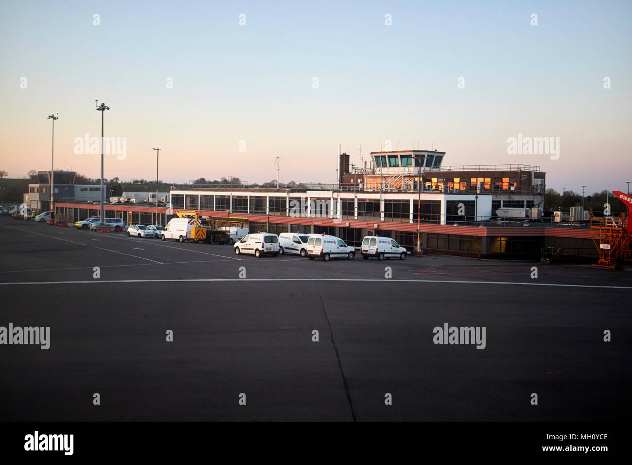 SR Technics civil aviation services at bristol airport england uk Stock Photo