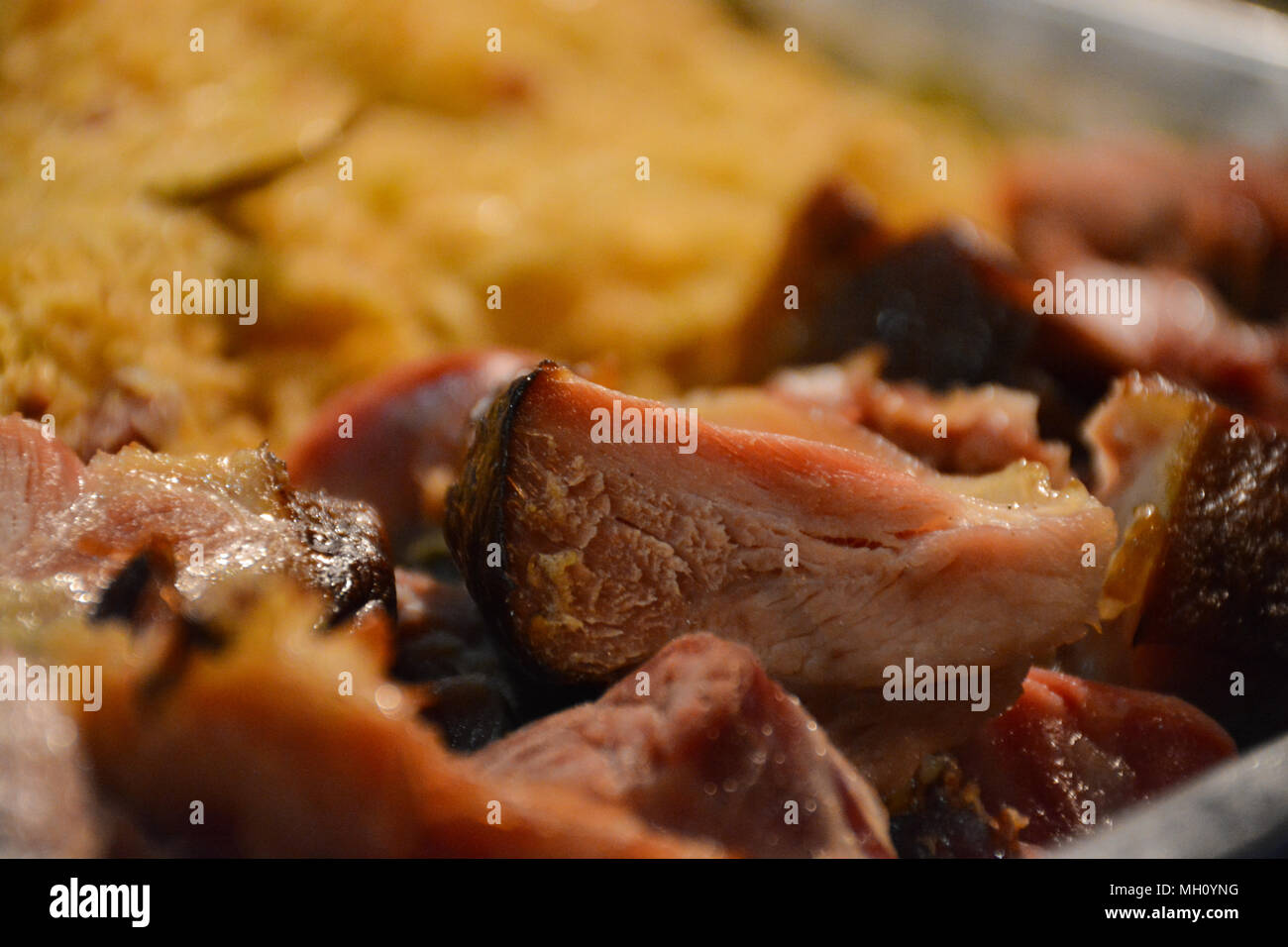 Fatty backed pork and cabbage dinner Stock Photo Alamy
