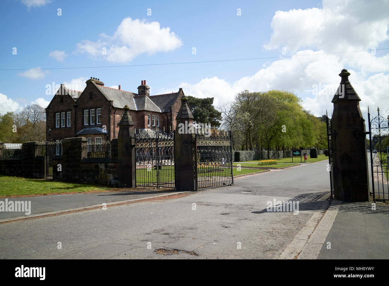 allerton cemetery entrance liverpool merseyside england uk Stock Photo