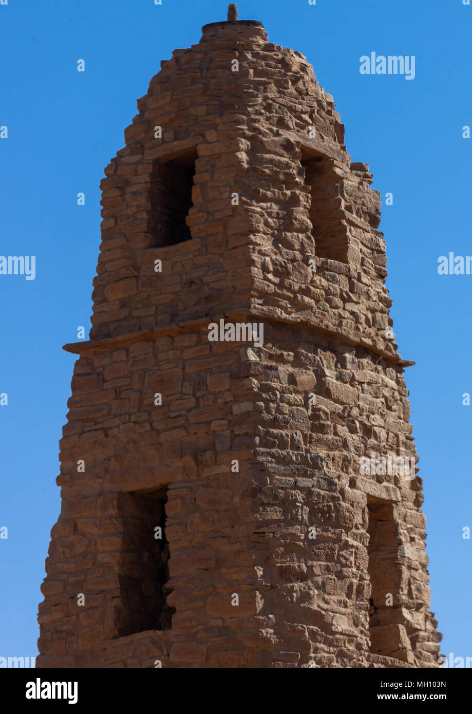 Omar ibn al-khattab mosque minaret, Al-Jawf Province, Dumat Al-Jandal, Saudi Arabia Stock Photo
