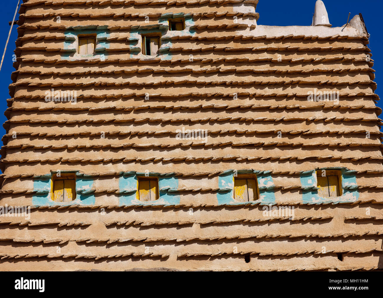 Traditional clay and silt homes in a village, Asir Province, Aseer, Saudi Arabia Stock Photo