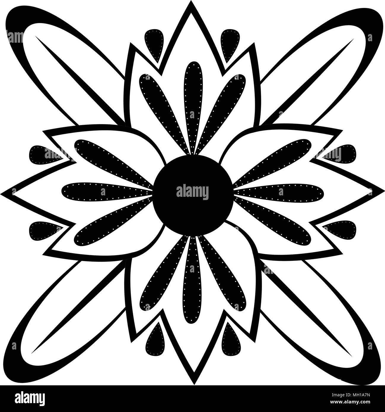 Isolated monochrome flower icon Stock Vector Image & Art - Alamy