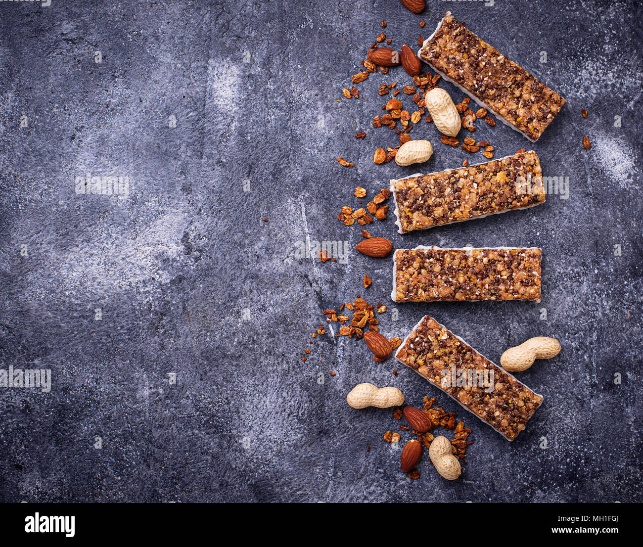 Homemade granola bars with nuts Stock Photo Alamy