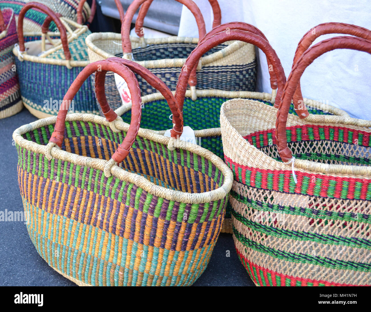 Enjoy the Weekend Farmer's Market in Little Italy, San Diego seaside town with vendors, food, entertainment and plenty of shopping Stock Photo