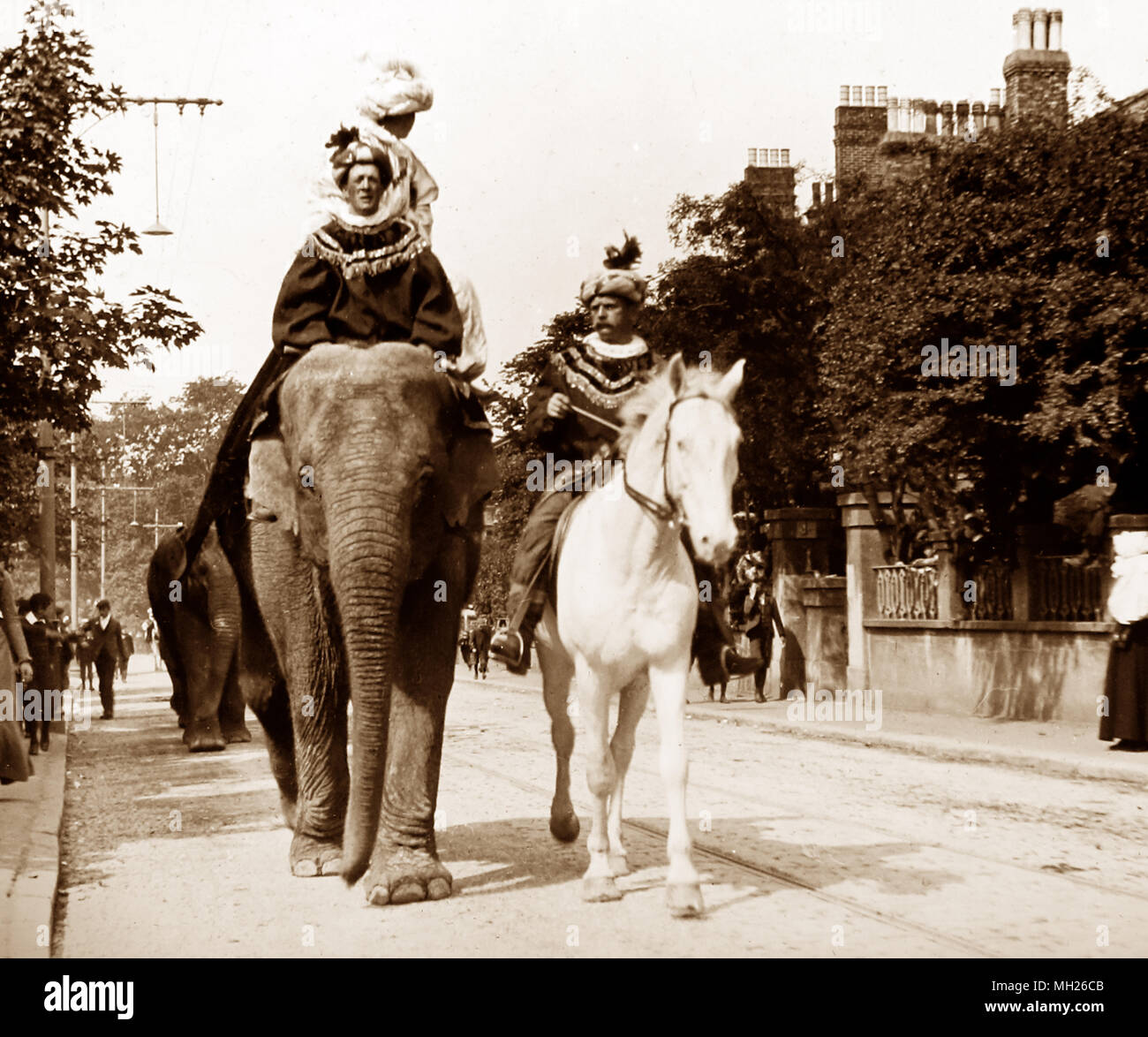 Sanger's Circus parade / procession, early 1900s Stock Photo