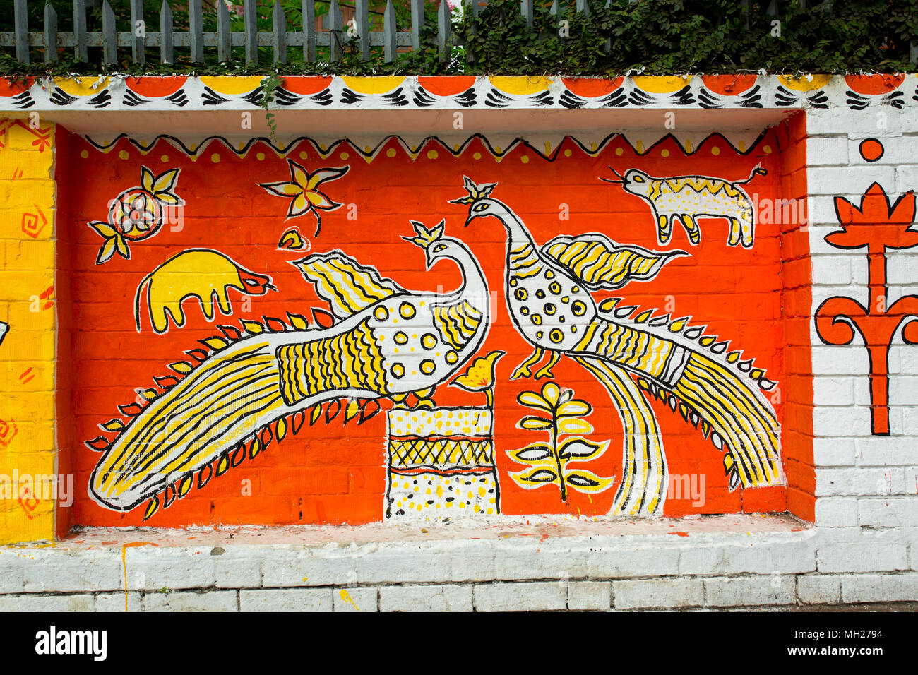 Dhaka University Fine Arts (FFA) student paints to their institute wall