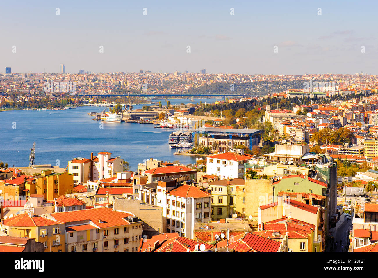 Bosphorus river and the Istanbul city panorama Stock Photo Alamy