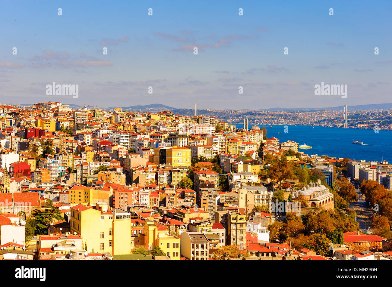 Cityscape of Istanbul, Turkey over the Bosphorus river Stock Photo - Alamy