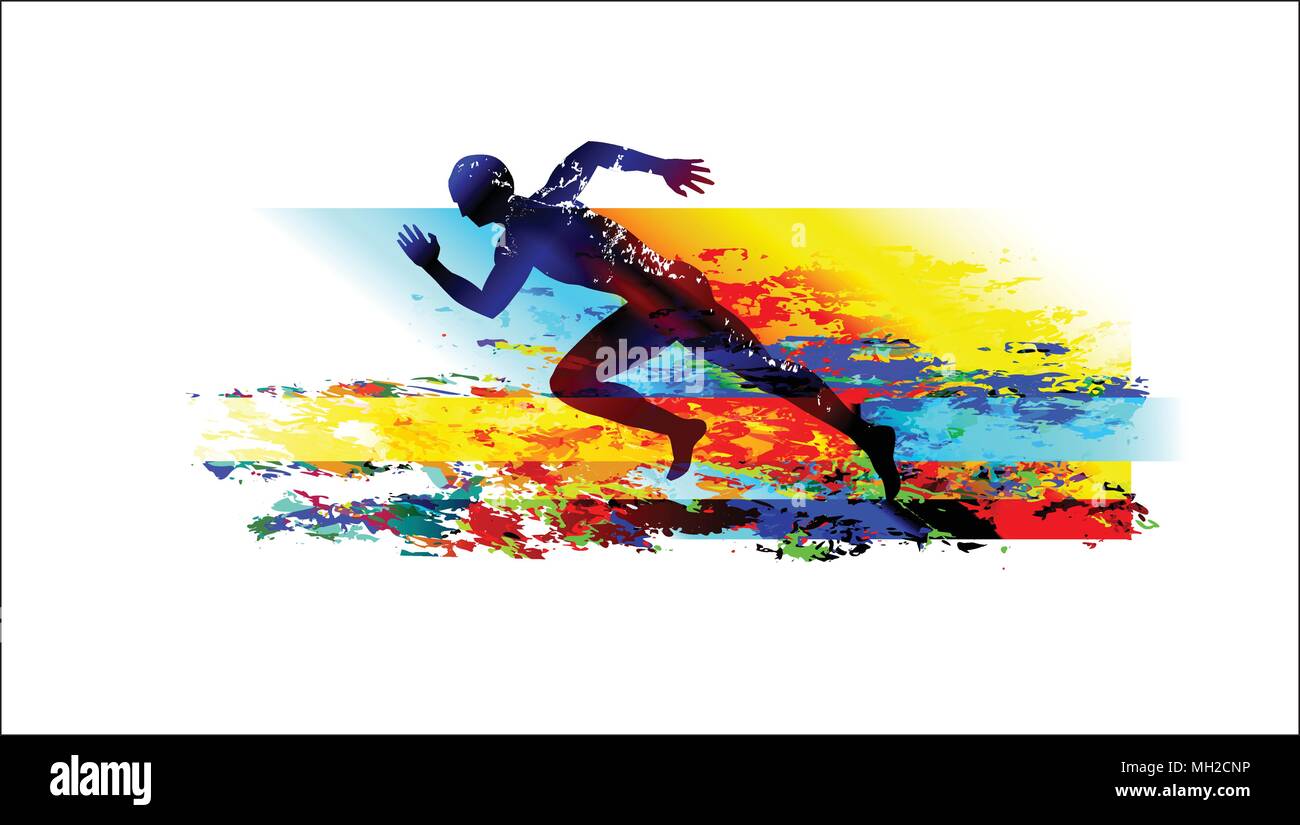 Running man sprinter. Sports background Stock Vector Image & Art - Alamy