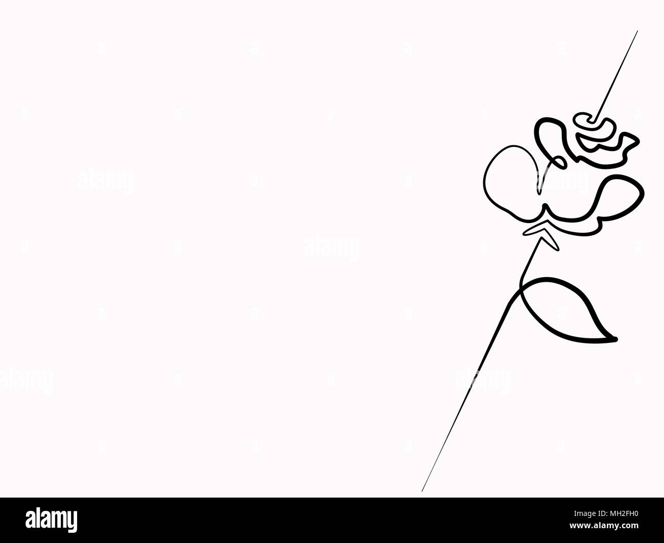 continuous line drawing of beautiful flower Stock Vector