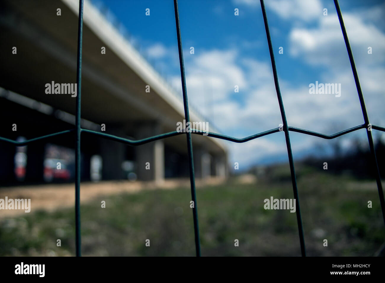 Close up of a fence with blurred background Stock Photo - Alamy