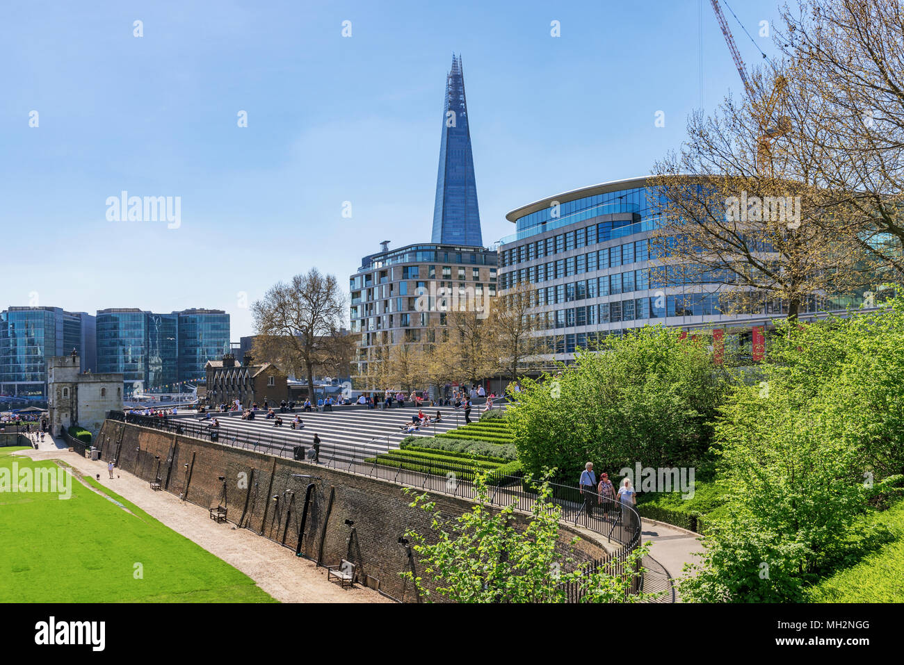 LONDON, UNITED KINGDOM - APRIL 19: View of The Sard and London city buildings in the downtown area on April 19, 2018 in London Stock Photo