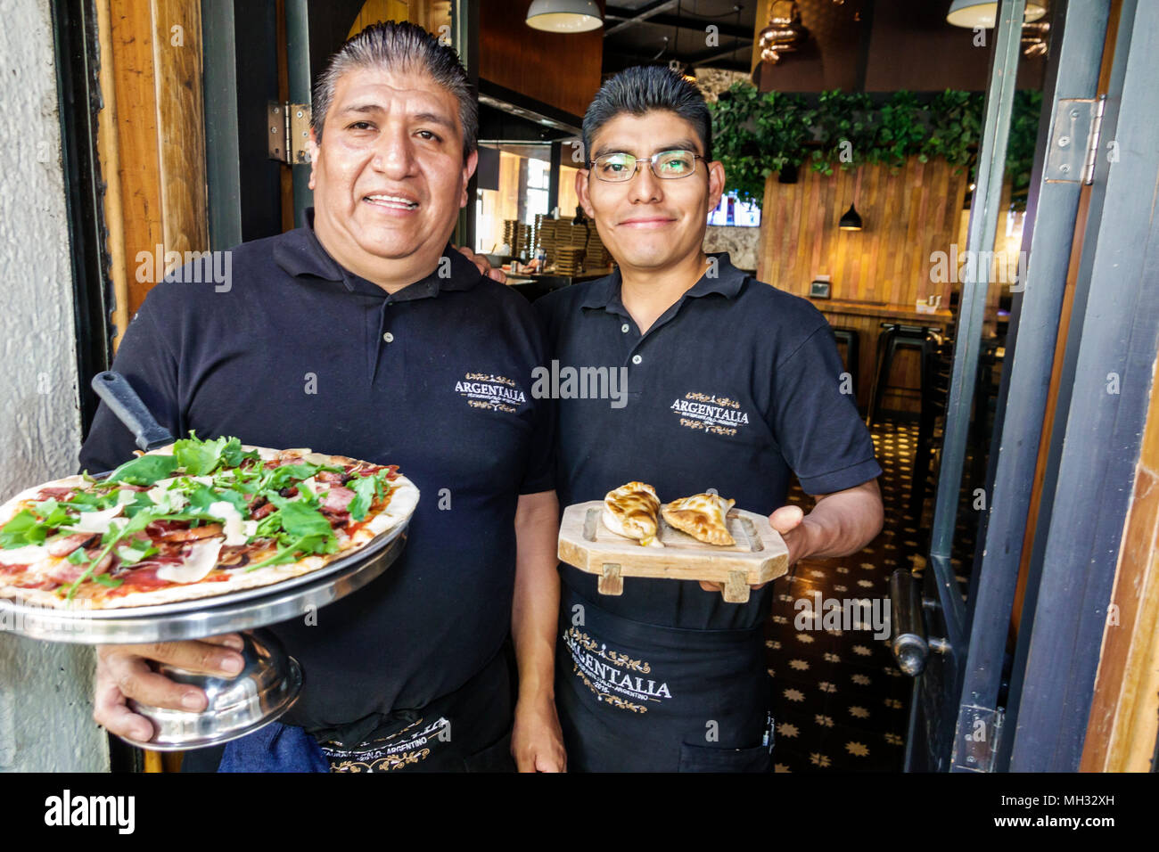 Mexico City,Hispanic,historic Center Centre,Argentalia,restaurant restaurants food dining cafe cafes,dining,employee employees worker workers manager, Stock Photo