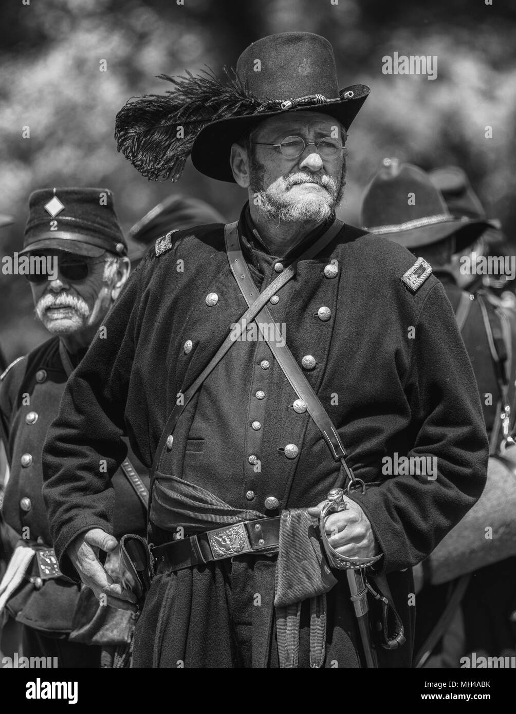 American civil war reenactment cavalry Black and White Stock Photos ...
