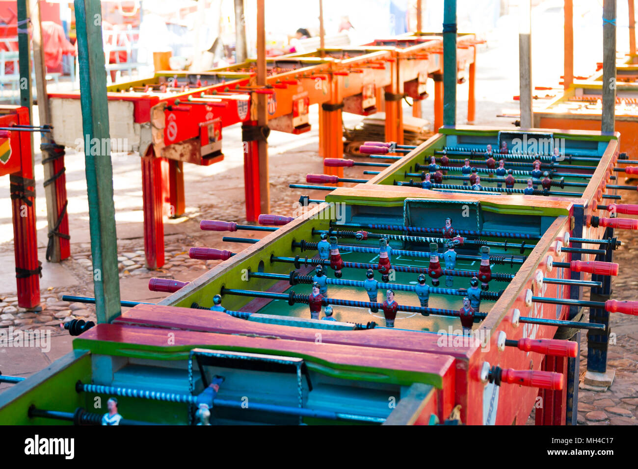 Table Football Colour In Colorful table soccer detail view Stock Photo - Alamy