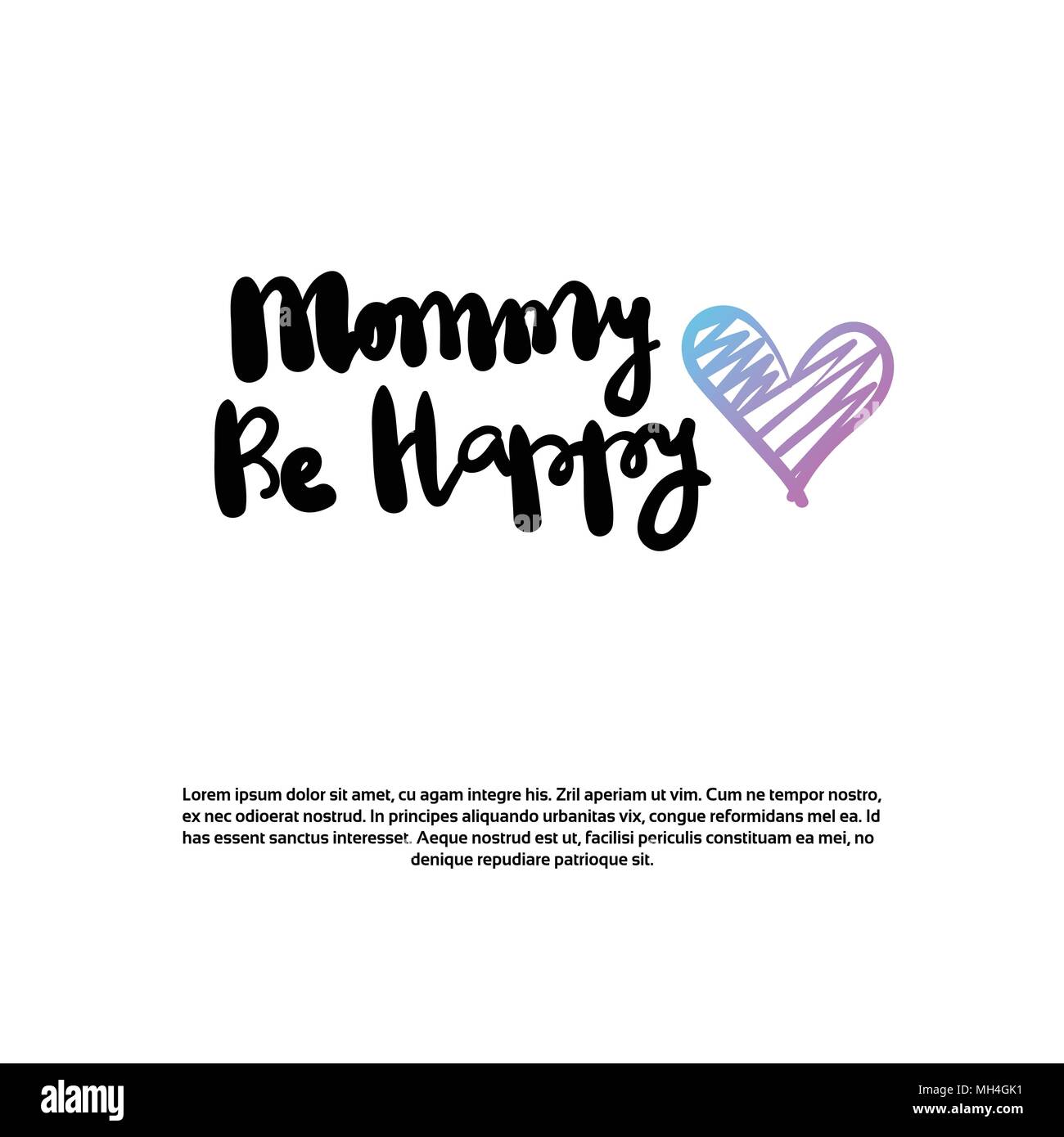 Mom Happy Mother Day Greeting Card White Template Background Stock ...