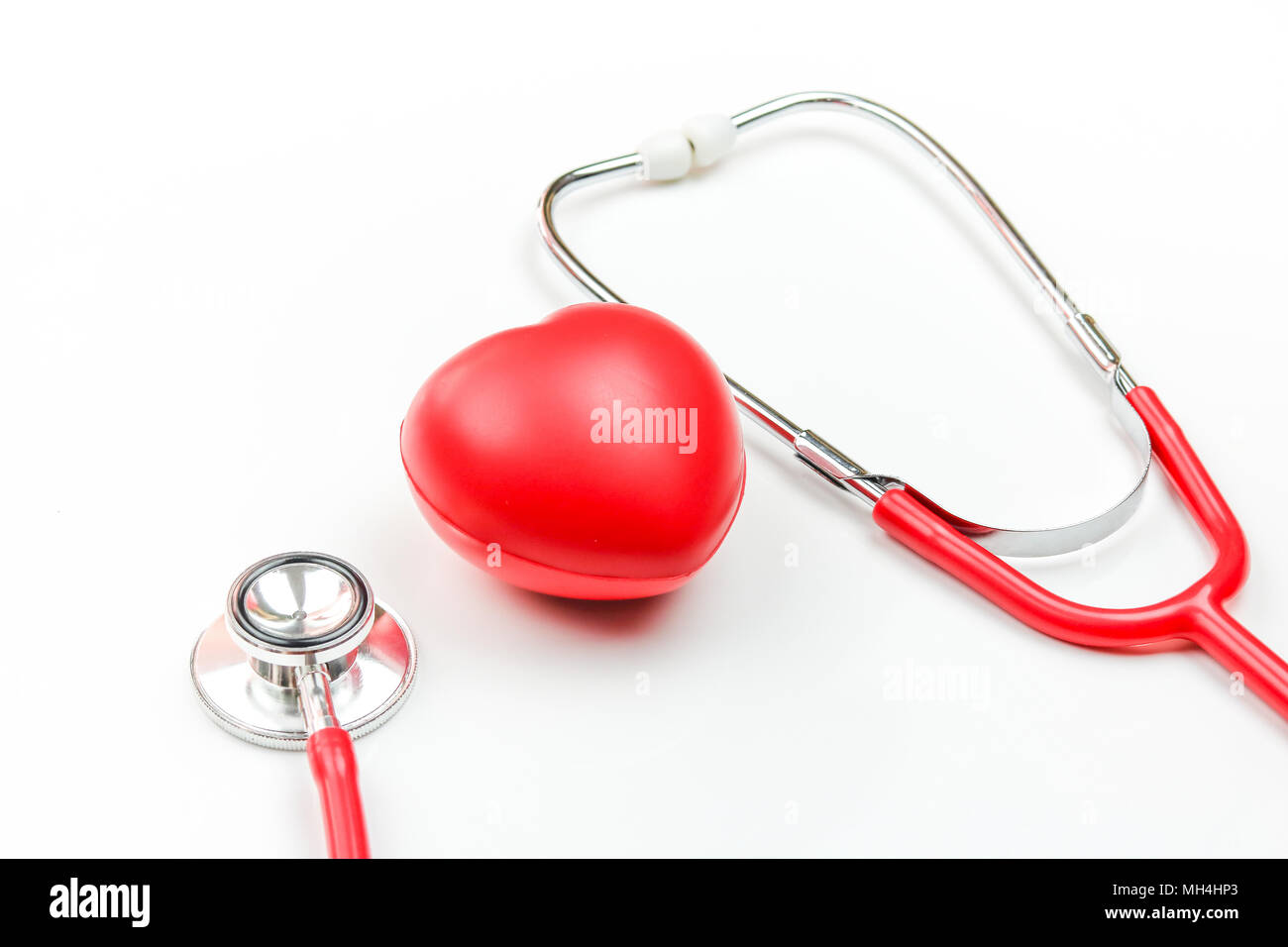 Stethoscope and red heart isolated on white background Stock Photo - Alamy