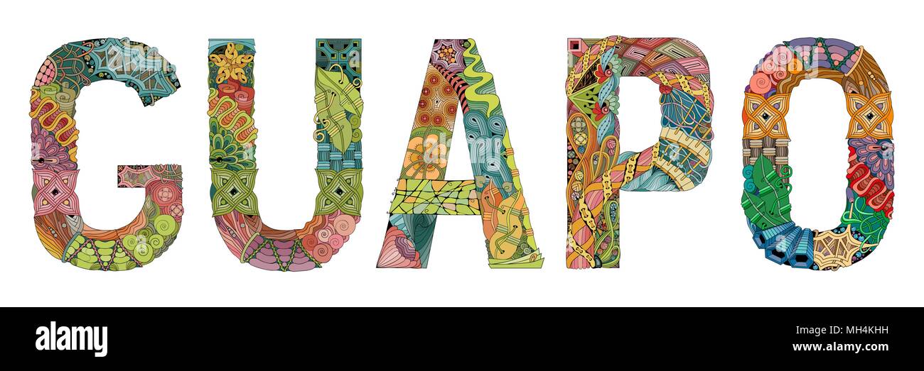 Handpainted art design. Hand drawn illustration word