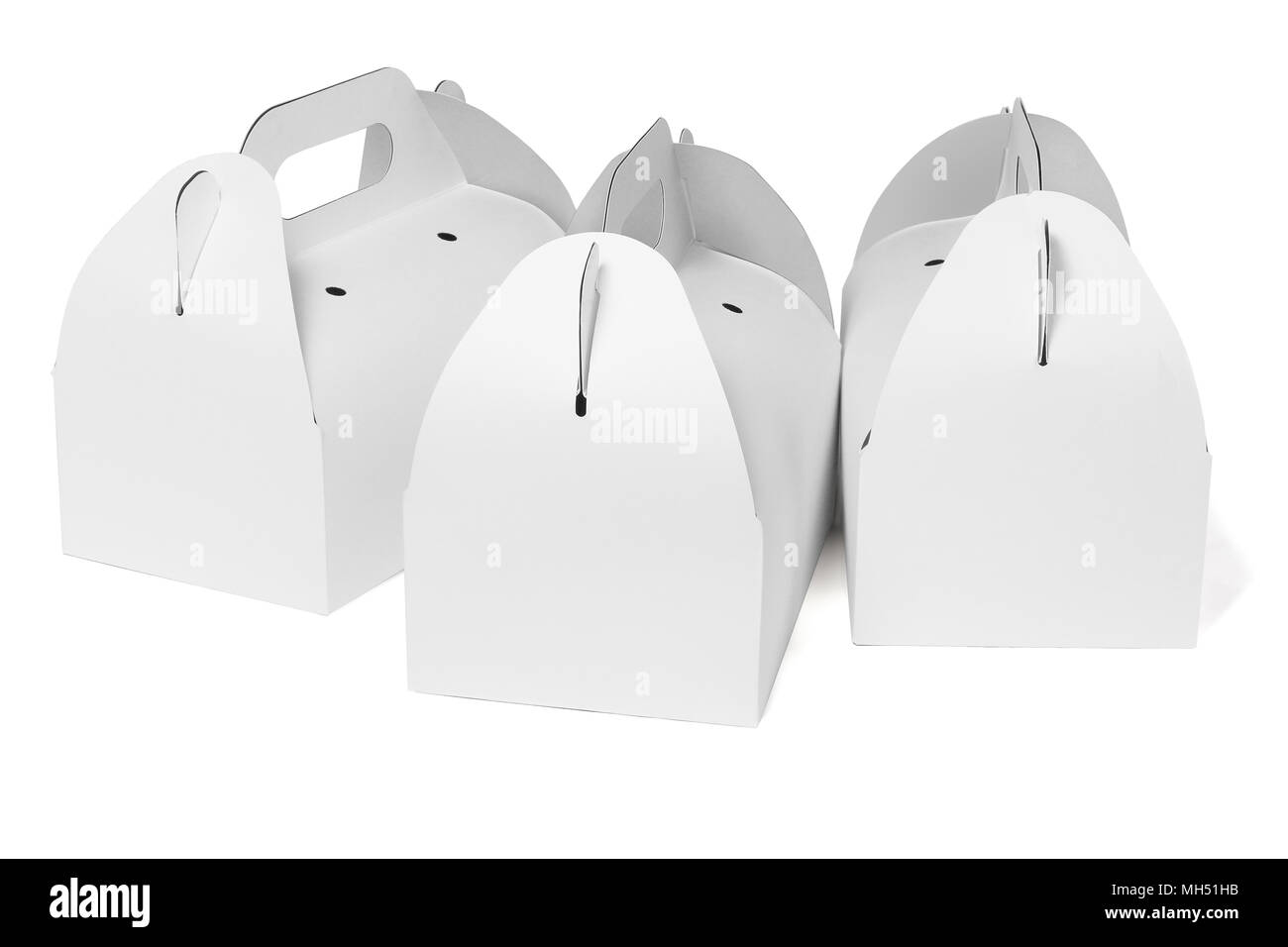 Takeaway Cake Boxes on White Background Stock Photo Alamy