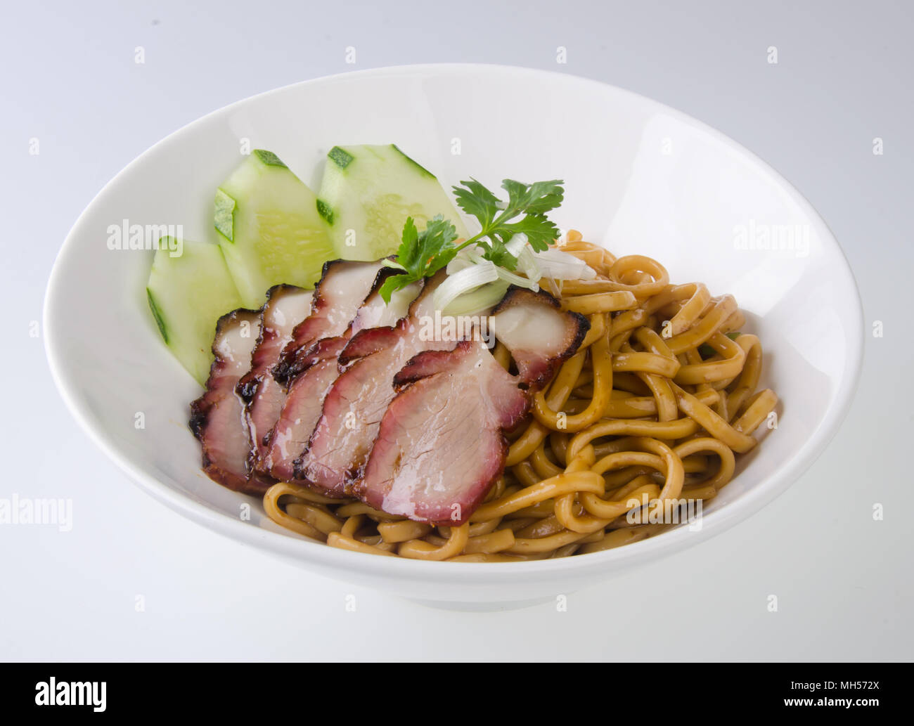 pork noodle. BBQ pork noodle bowl Stock Photo Alamy