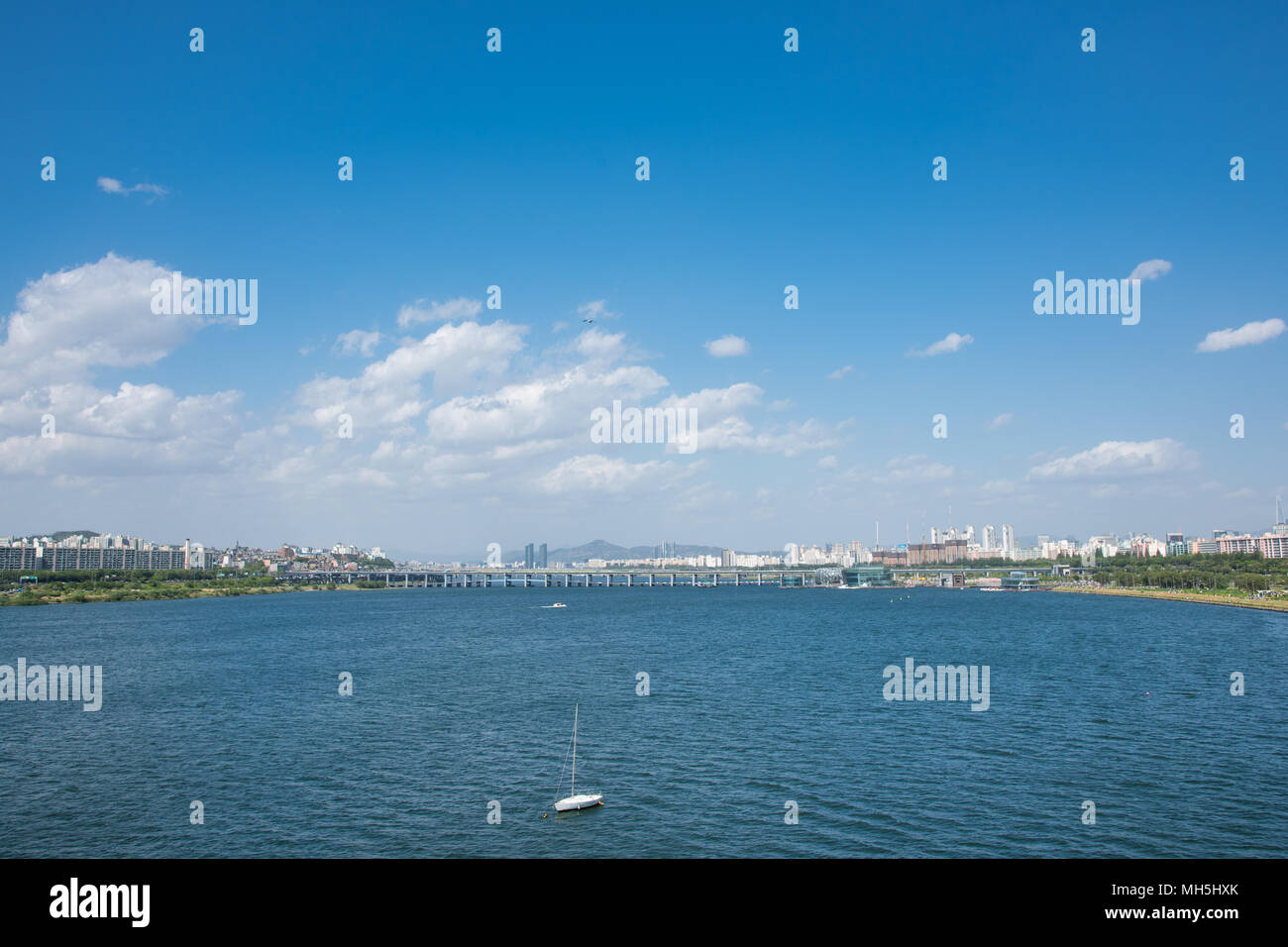 Hangang river in Seoul, South Korea. Stock Photo