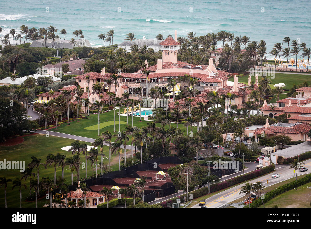 April 30, 2018 - Florida, U.S. - Mar-a-Lago in Palm Beach Wednesday, February 7, 2018. (Credit Image: © Bruce R. Bennett/The Palm Beach Post via ZUMA Wire) Stock Photo