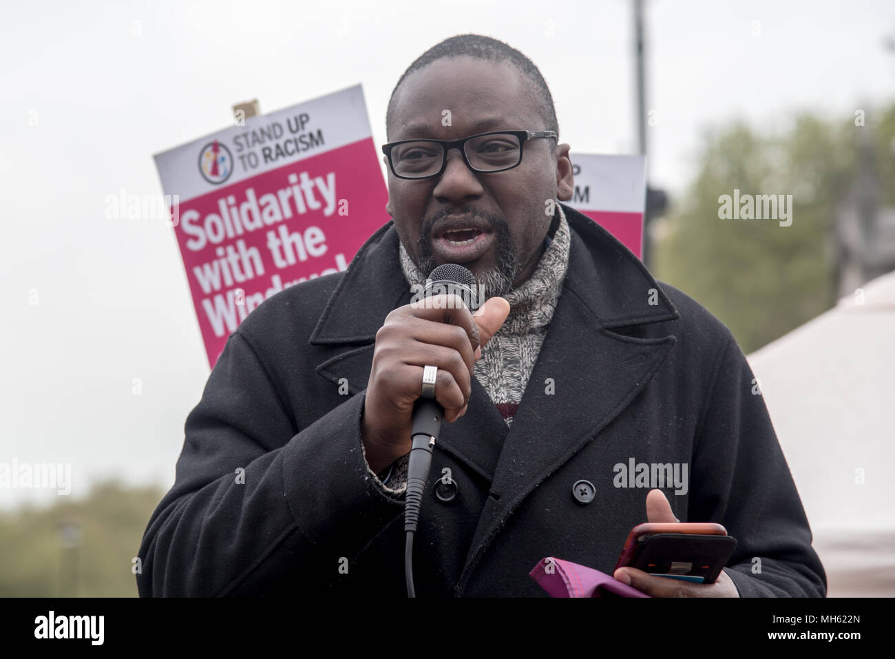 London, UK. 30 April 2018. Hundreds of supporters protest for Justice For Windrush - Scrap May's Racist Act Hosted by Stand Up To Racism during the debate in the Parliament on 30 April 2018 at Parliament Square, London, UK. Credit: See Li/Alamy Live News Stock Photo