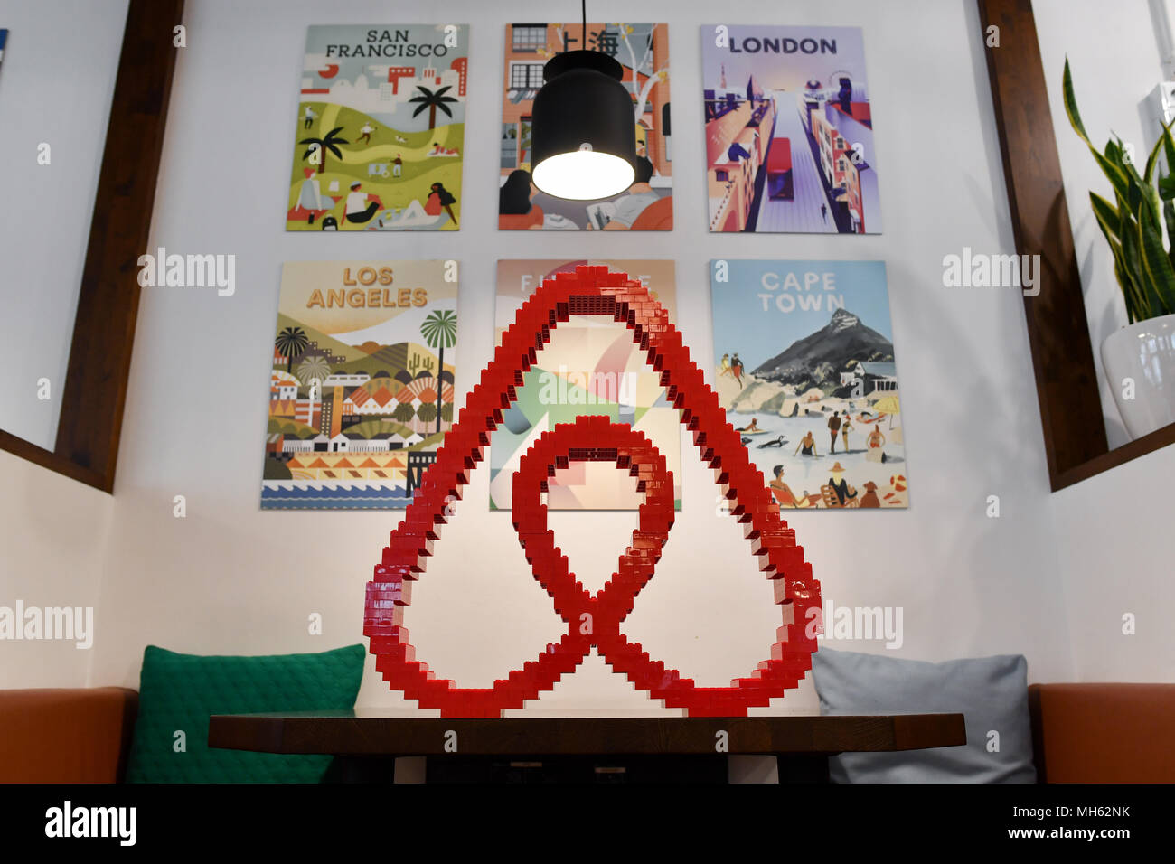 16 April 18 Germany Berlin Airbnb S Logo Can Be Seen In Airbnb Germany Gmbh S Office In The Neue Schoenhauser Street Airbnb Is A Community Marketplace For People To Book And Rent Accommodations