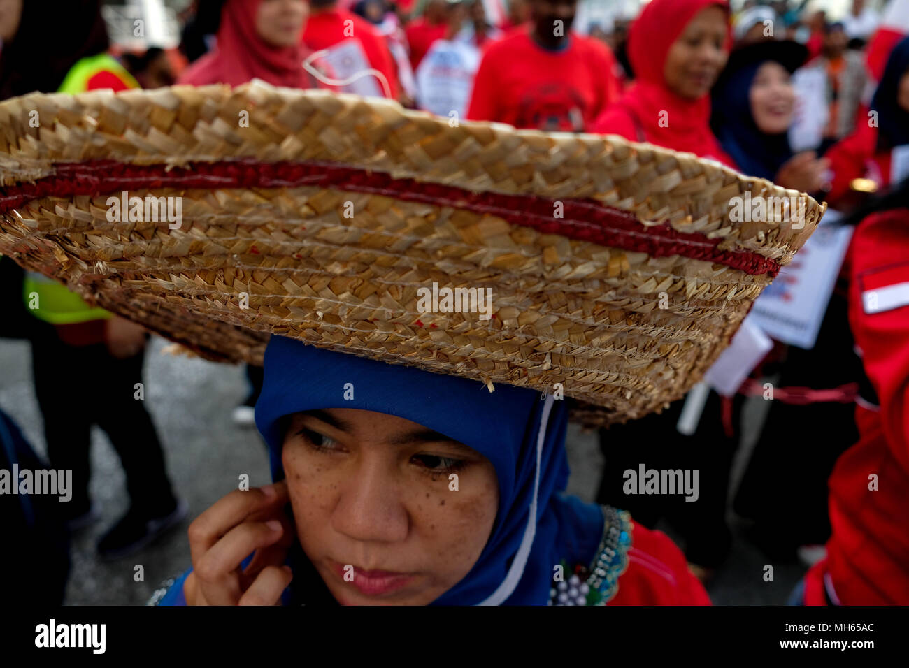 Subang Jaya Malaysia 1st May 2018 Protester Attend The Labour Day Rally In Subang Jaya On May 1 2018 The Malaysian Government Recognizes The Working Day On The 1st Of Every Year