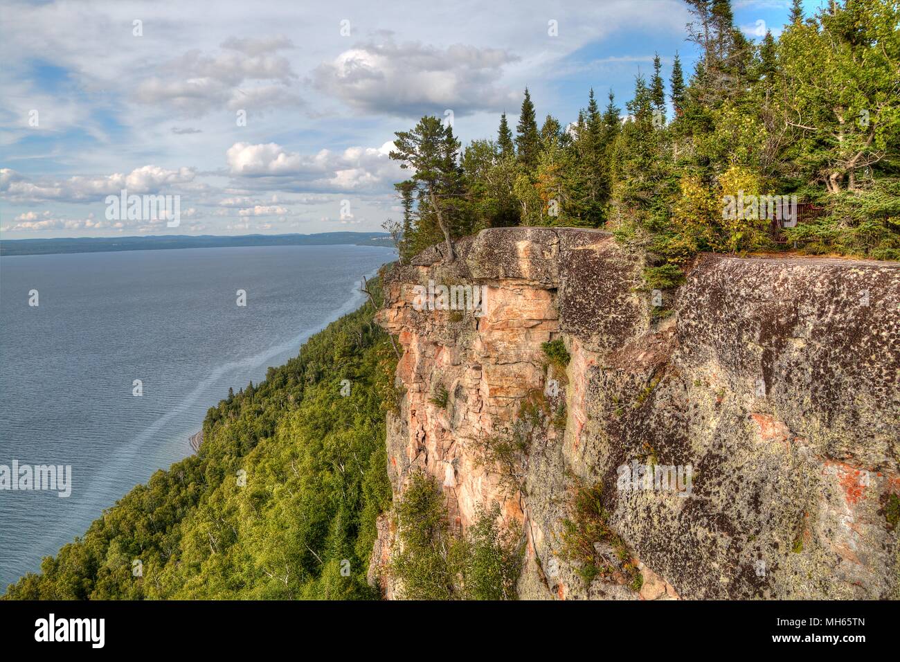 Sleeping Giant is a large Provincial Park on Lake Superior north of Thunder Bay in Ontario Stock Photo
